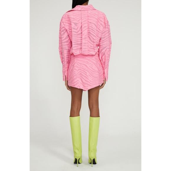 THE ATTICO Pink Silvye zebra-print fil coupé minidress size 46 / us XL - Picture 2 of 16